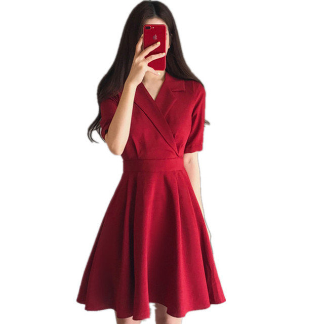 Women's Clothing Thin Solid Color Red Dress is comfortable, see other  simple casual dress on NewChic.